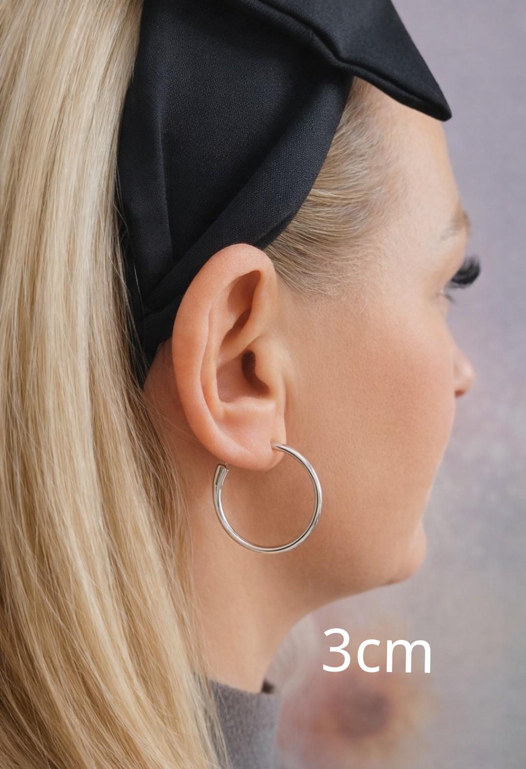 Silver plated hoops / Hypoallergenic nickel free jewelry / Simple hoops