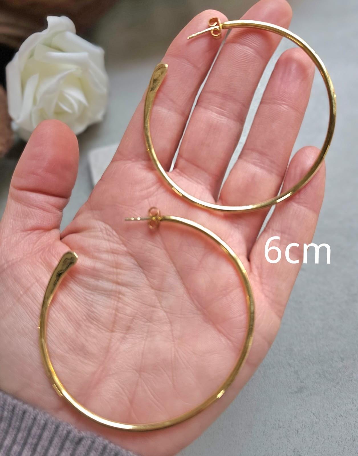 Brass simple hoop earrings / Minimalistic jewelry