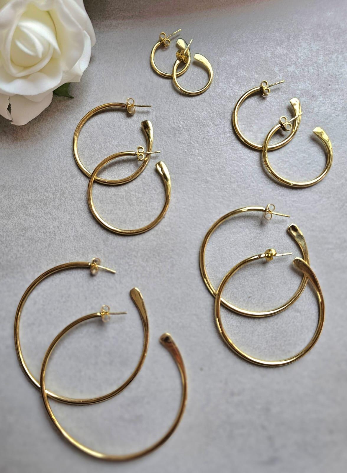 Brass simple hoop earrings / Minimalistic jewelry