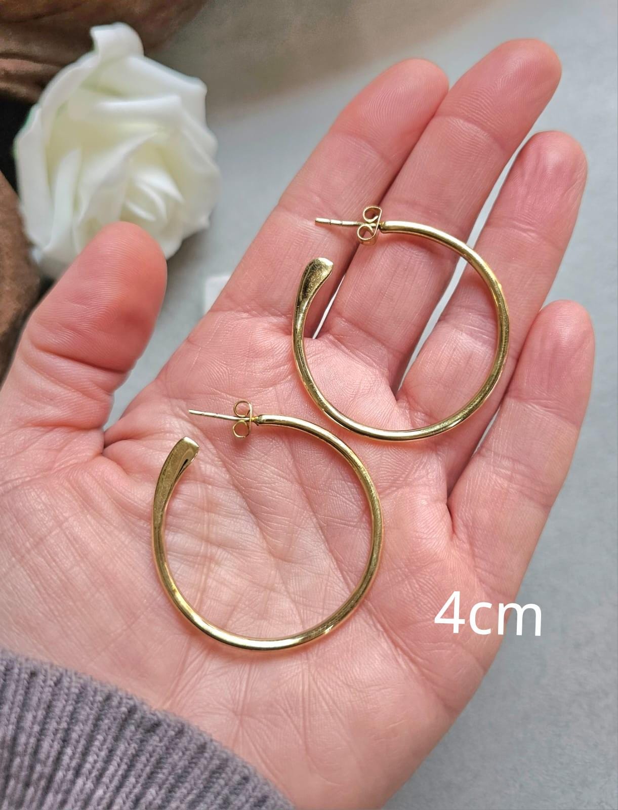 Brass simple hoop earrings / Minimalistic jewelry