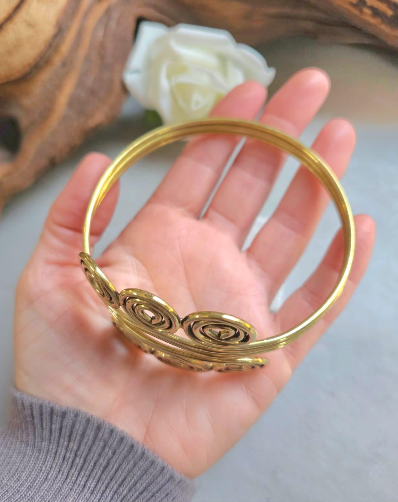 Bohemian upper arm bracelet / Brass jewelry / Hypoallergenic jewelry