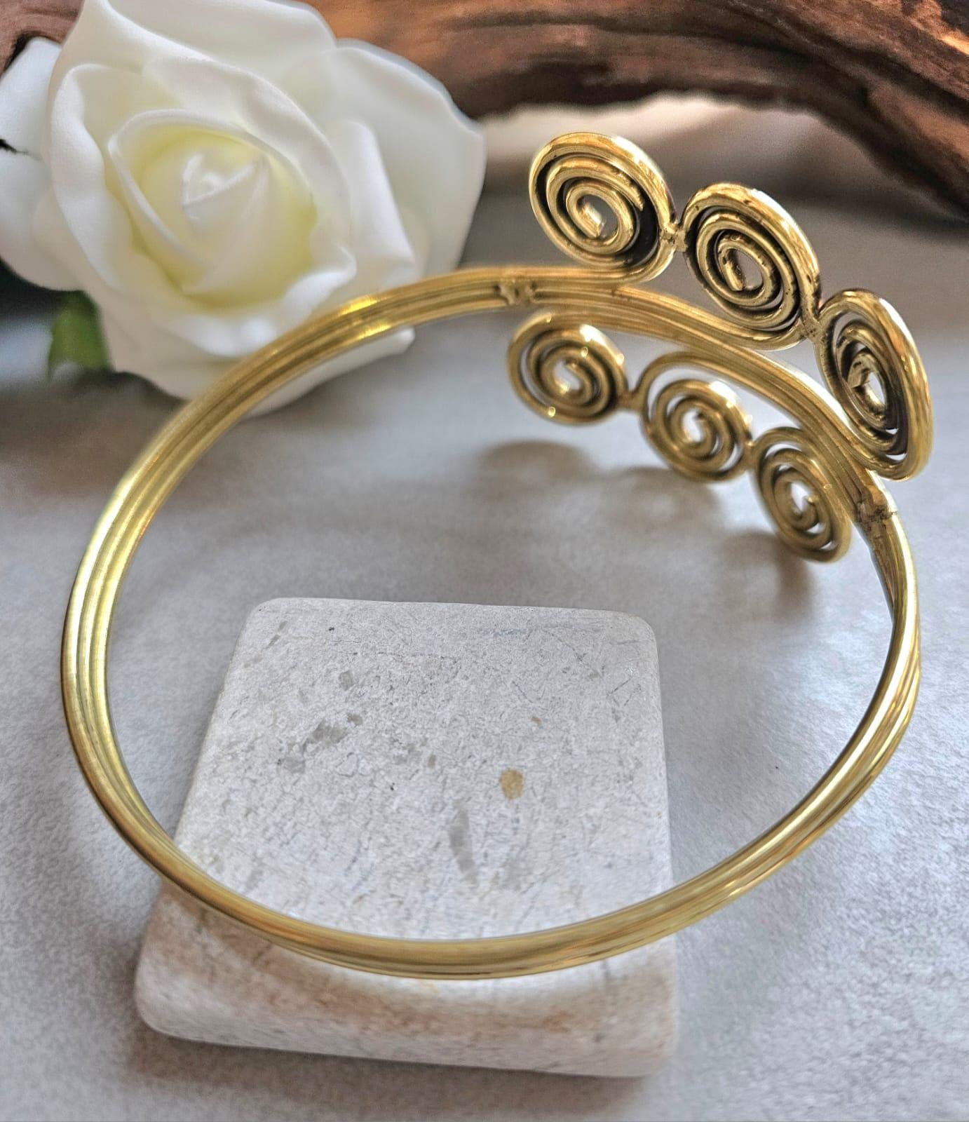 Bohemian upper arm bracelet / Brass jewelry / Hypoallergenic jewelry