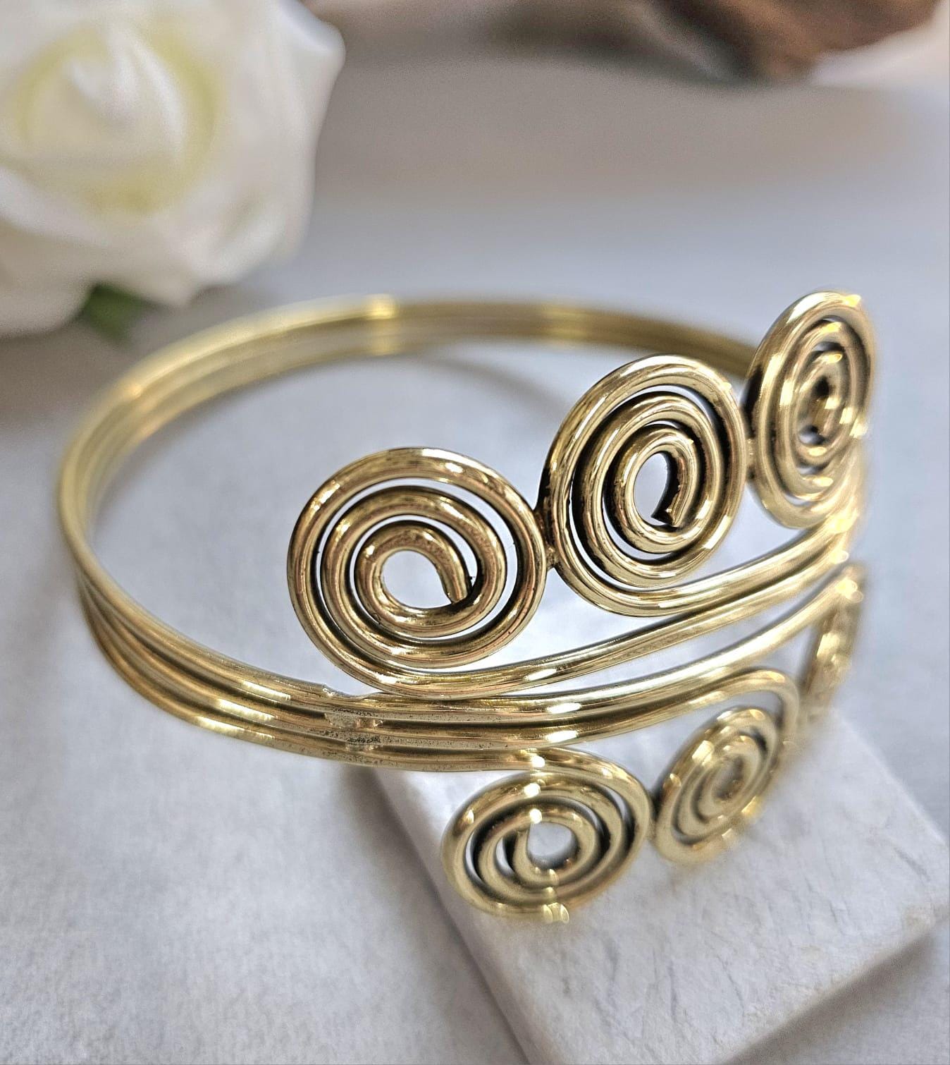 Bohemian upper arm bracelet / Brass jewelry / Hypoallergenic jewelry