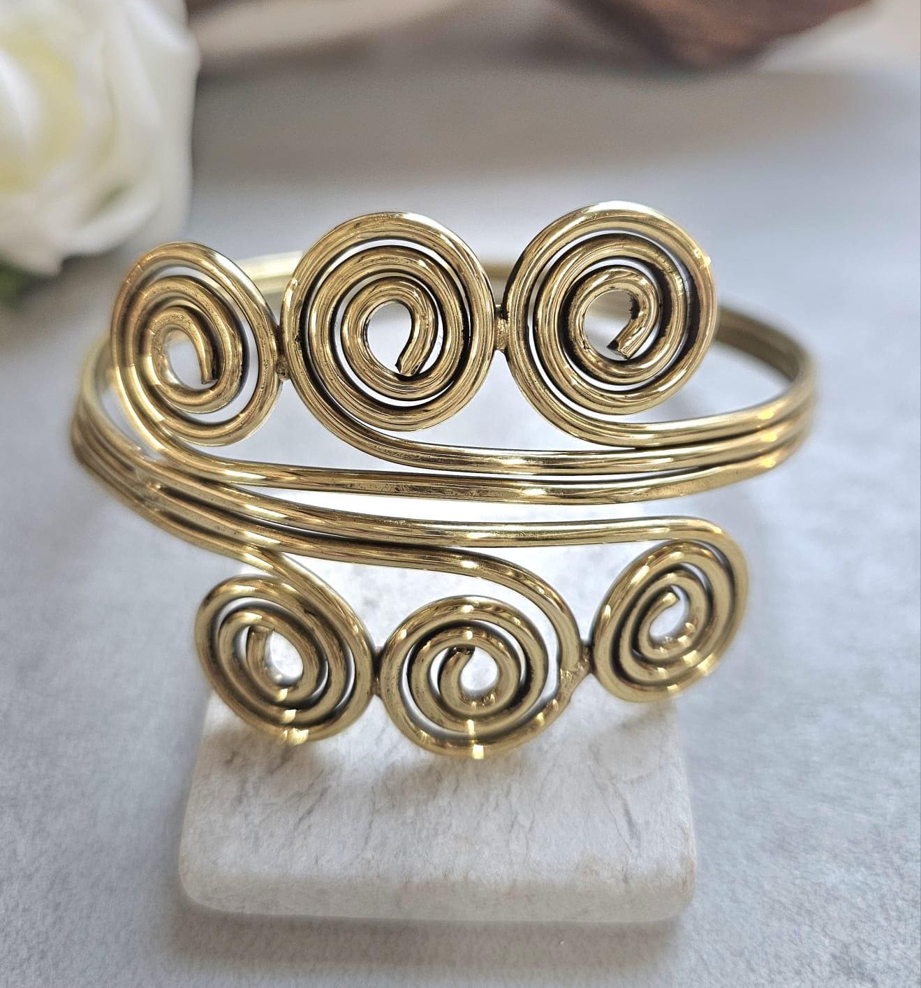 Bohemian upper arm bracelet / Brass jewelry / Hypoallergenic jewelry