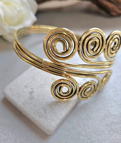 Bohemian upper arm bracelet / Brass jewelry / Hypoallergenic jewelry