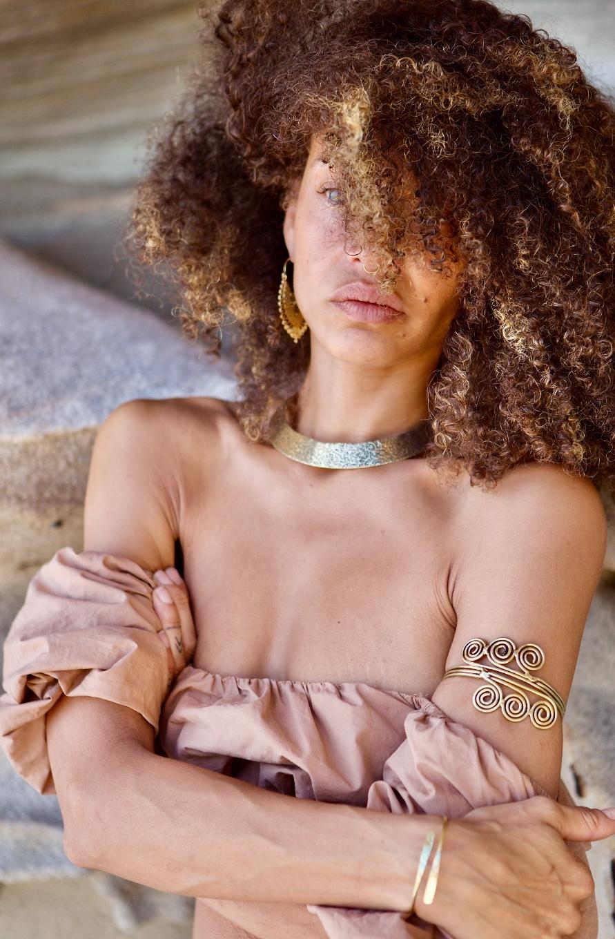 Bohemian upper arm bracelet / Brass jewelry / Hypoallergenic jewelry