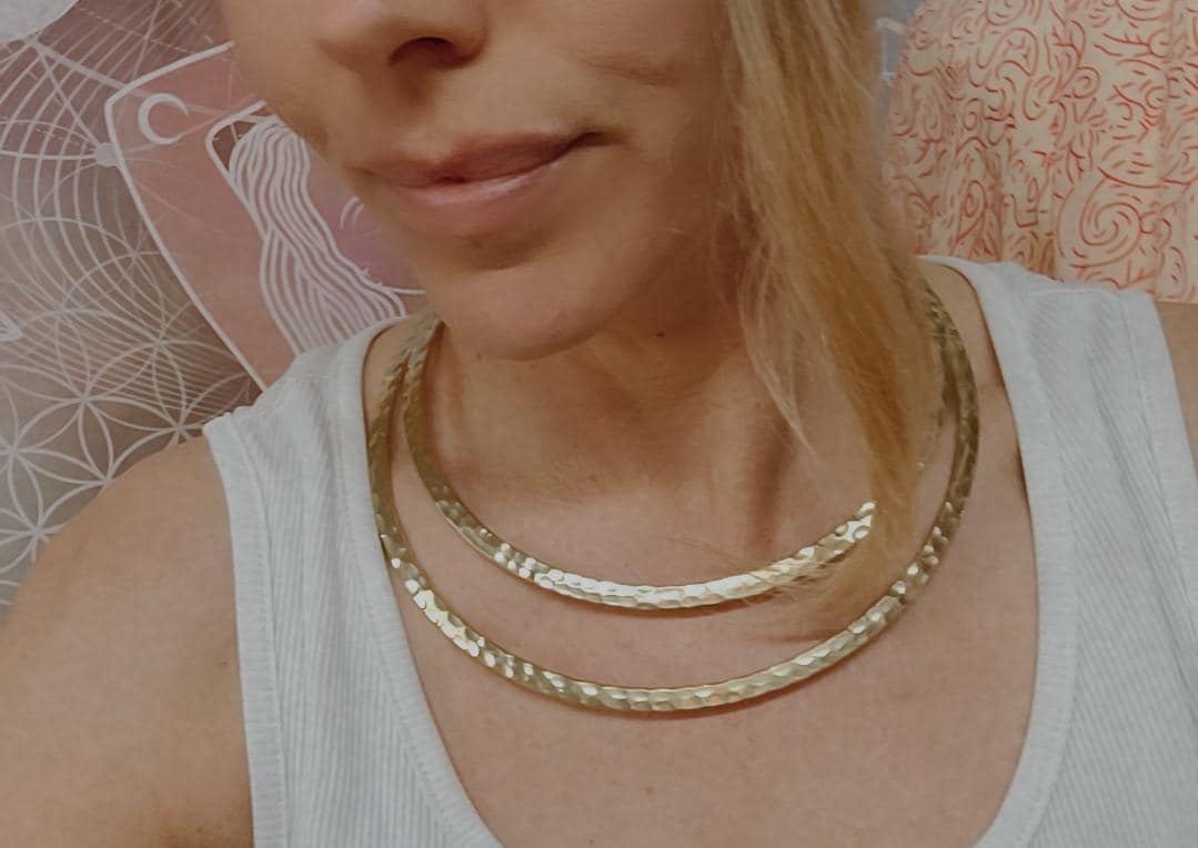 Raw Brass Hammered Choker Necklace, Brass Necklace, Boho Statement Choker, Minimalist Gold chocker, Handmade Brass Jewellery