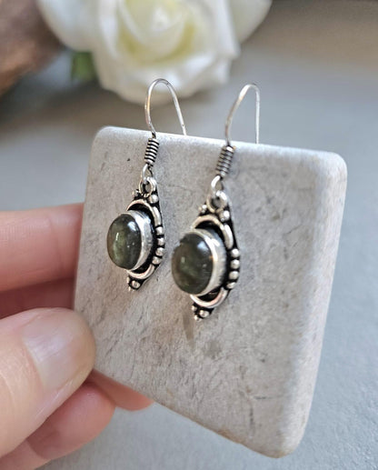 Dainty silver dangle earrings / Silver plated jewelry