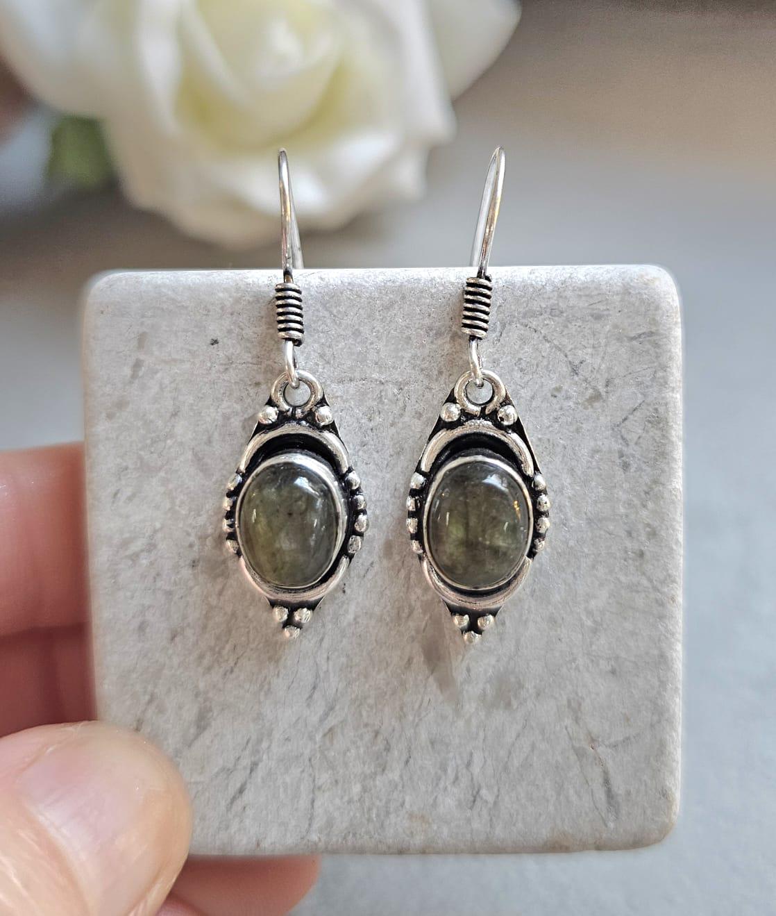 Dainty silver dangle earrings / Silver plated jewelry