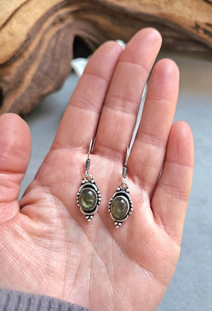 Dainty silver dangle earrings / Silver plated jewelry