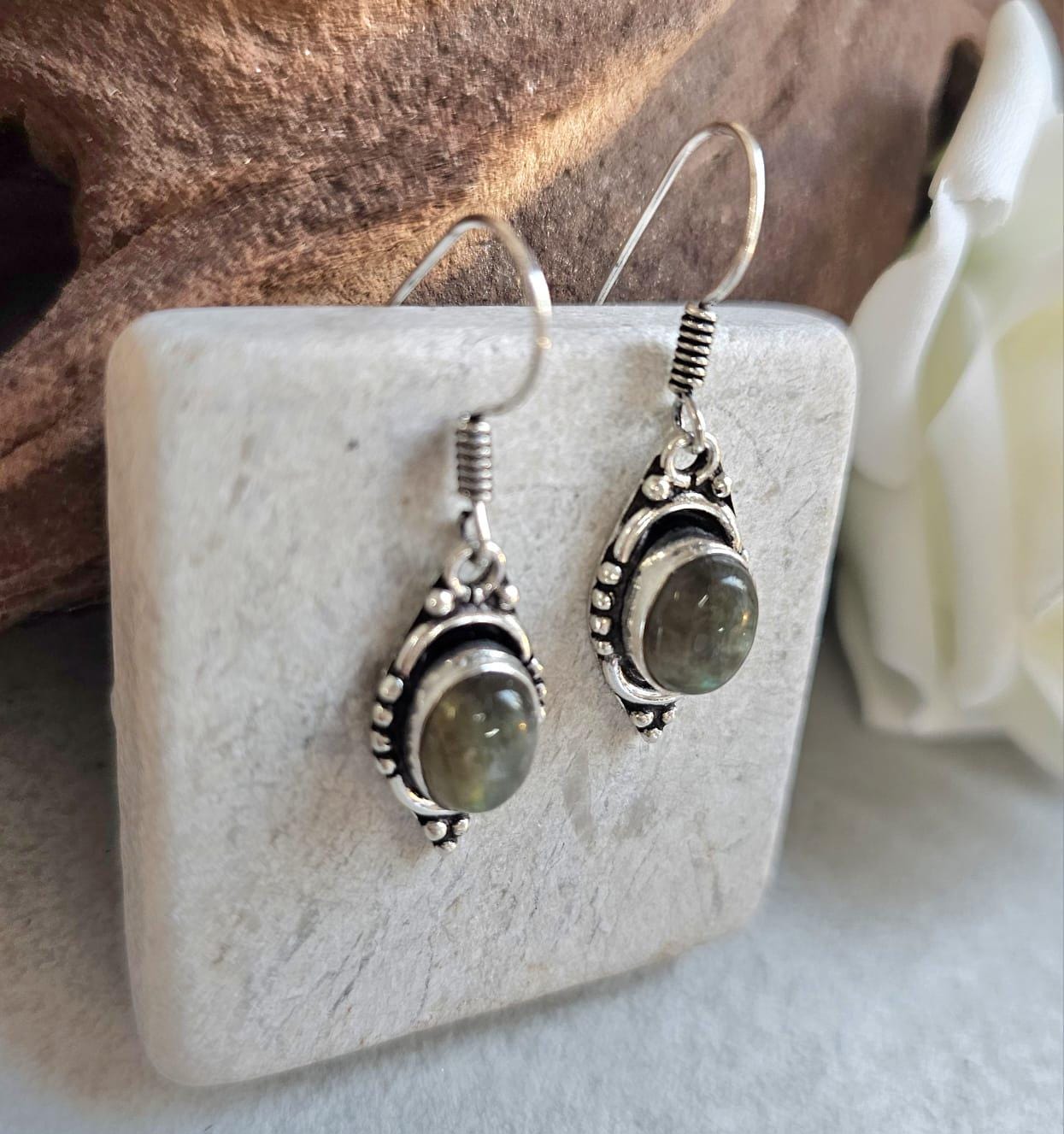 Dainty silver dangle earrings / Silver plated jewelry