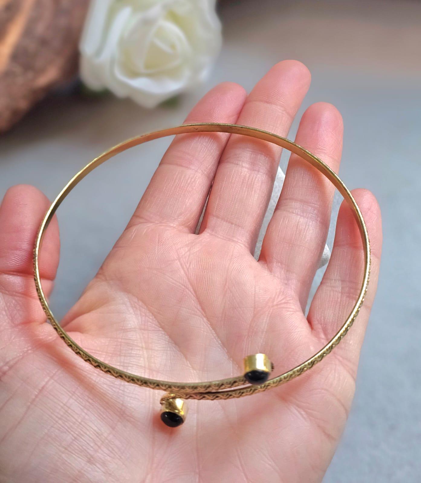 Raw Brass Textured Upper Arm Bracelet | Adjustable Boho Arm Cuff | Statement Jewellery