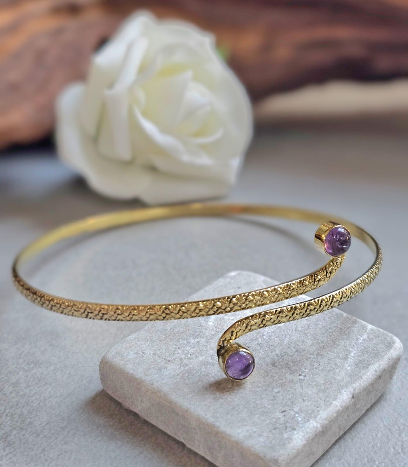 Raw Brass Textured Upper Arm Bracelet | Adjustable Boho Arm Cuff | Statement Jewellery