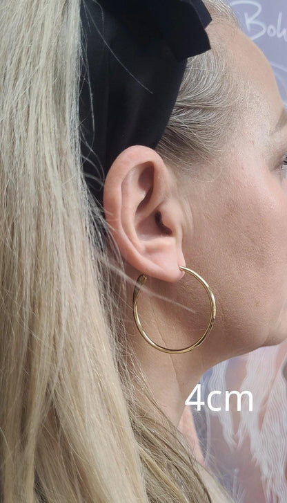Brass simple hoop earrings / Minimalistic jewelry
