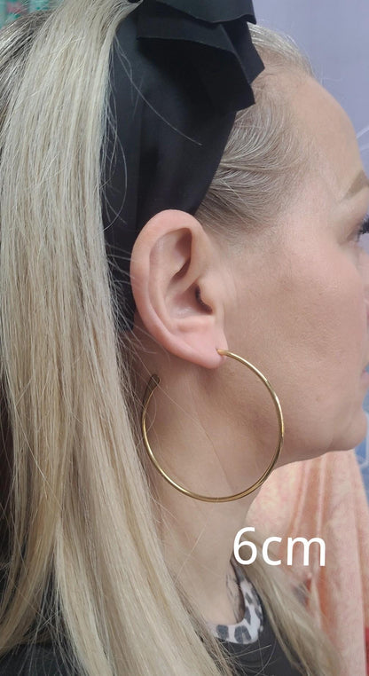 Brass simple hoop earrings / Minimalistic jewelry
