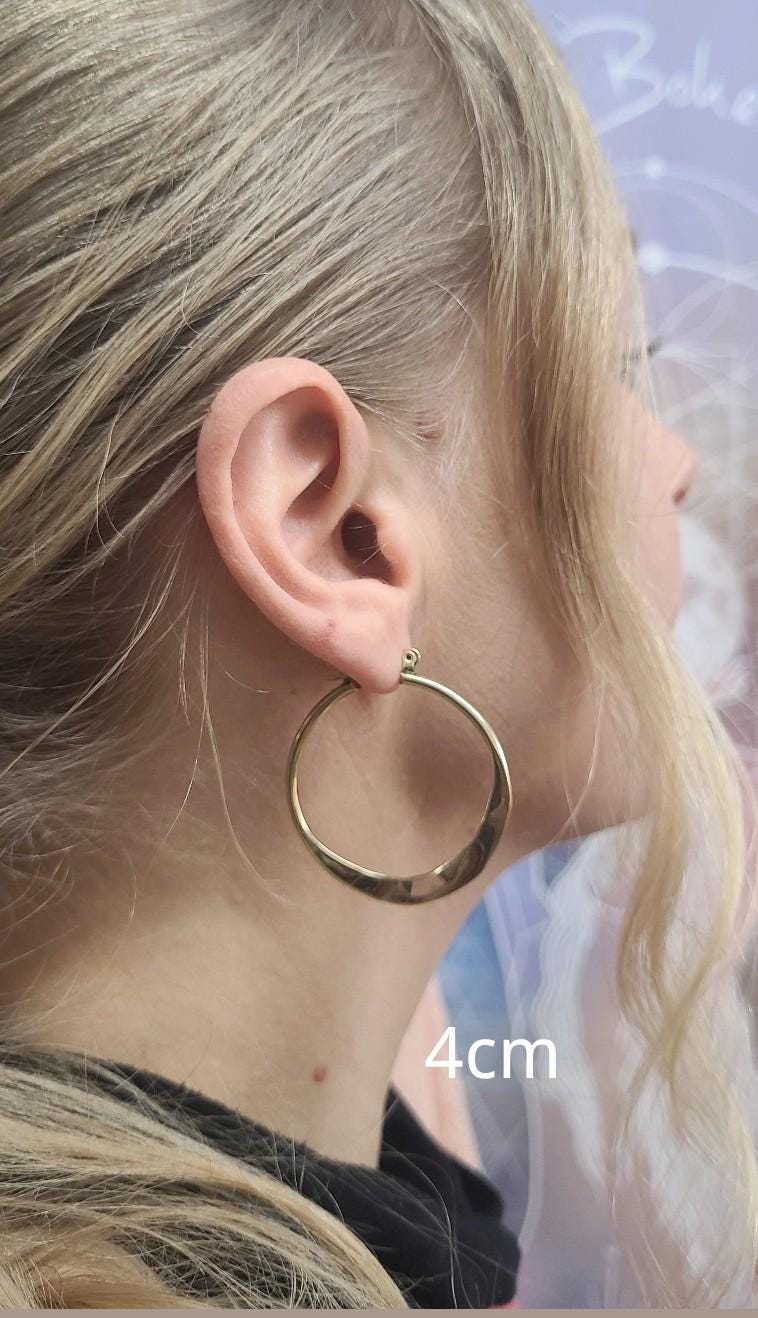 Brass hammered hoops / Hoop earrings / Small hoops / Large hoops / Unique / Free shipping