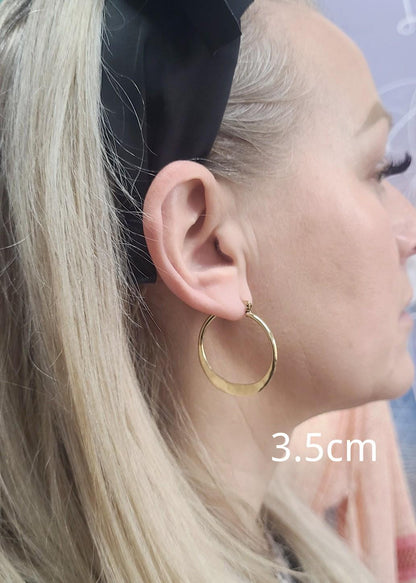 Brass hammered hoops / Hoop earrings / Small hoops / Large hoops / Unique / Free shipping