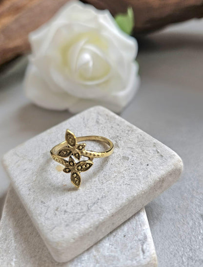 Raw Brass Ring • Minimal Brass Statement Ring • Textured Bohemian Jewellery • Adjustable Brass Ring • Everyday Artisan Ring