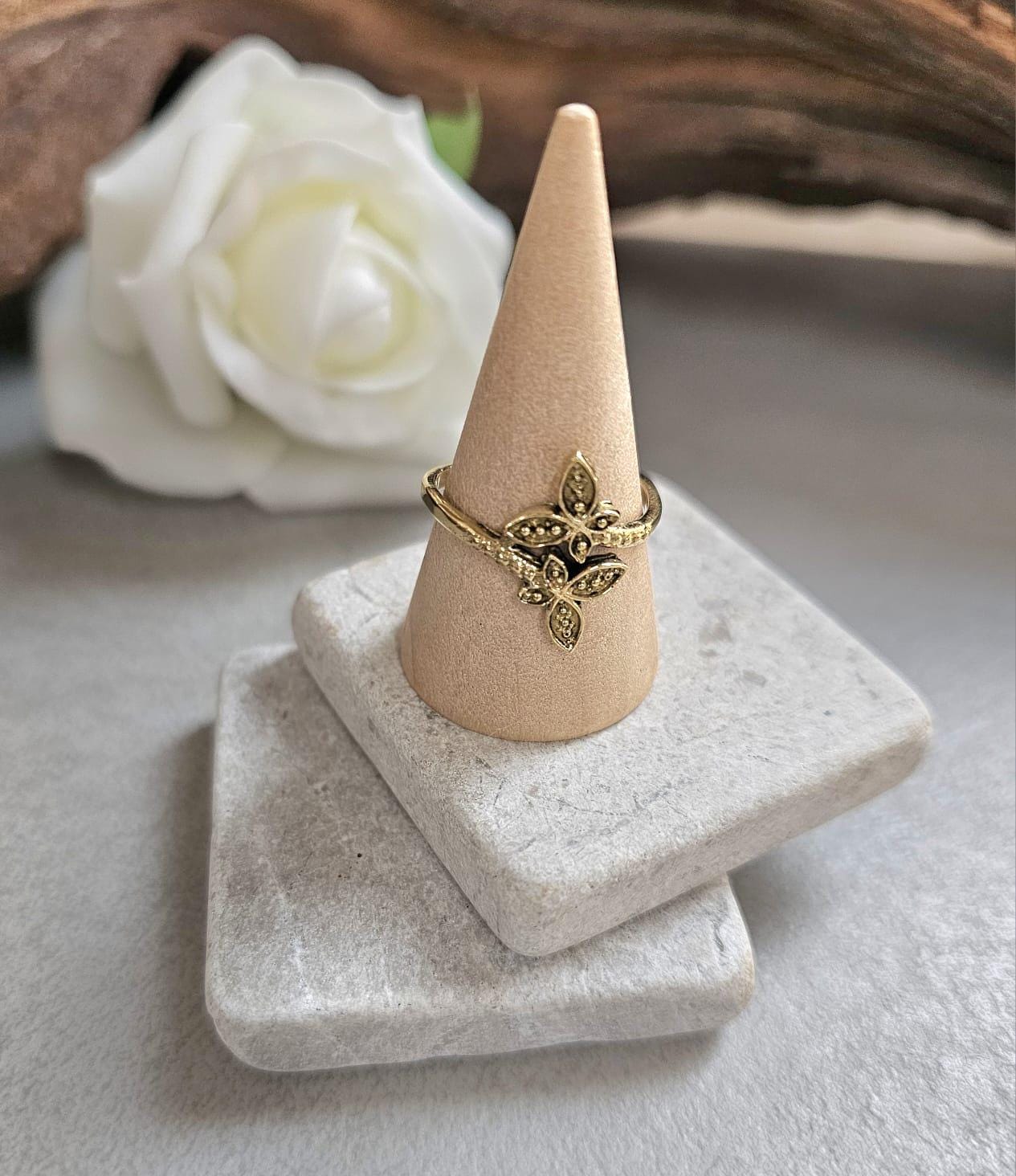 Raw Brass Ring • Minimal Brass Statement Ring • Textured Bohemian Jewellery • Adjustable Brass Ring • Everyday Artisan Ring