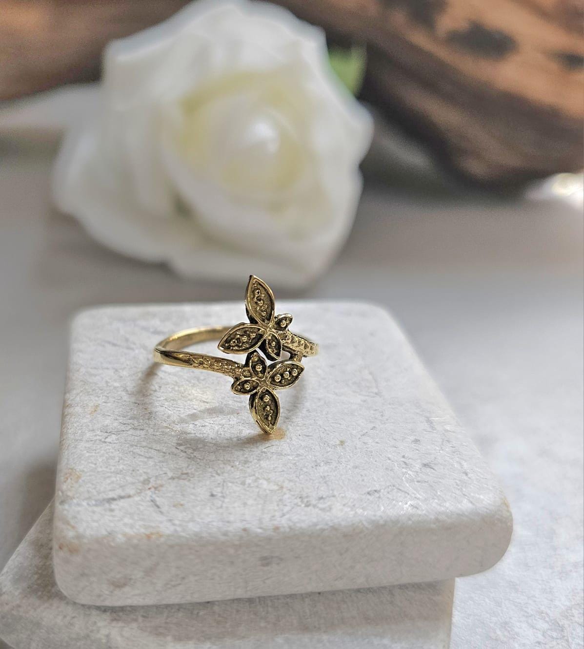 Raw Brass Ring • Minimal Brass Statement Ring • Textured Bohemian Jewellery • Adjustable Brass Ring • Everyday Artisan Ring
