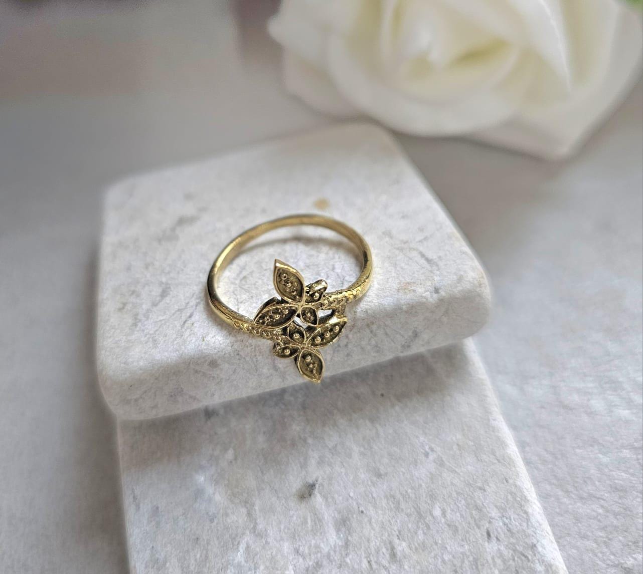 Raw Brass Ring • Minimal Brass Statement Ring • Textured Bohemian Jewellery • Adjustable Brass Ring • Everyday Artisan Ring