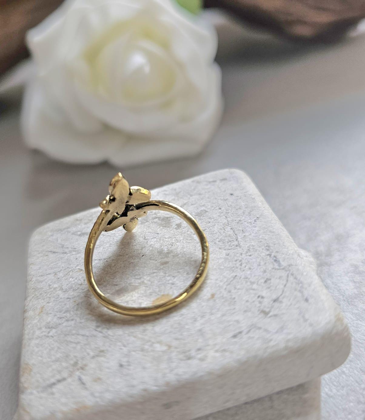 Raw Brass Ring • Minimal Brass Statement Ring • Textured Bohemian Jewellery • Adjustable Brass Ring • Everyday Artisan Ring