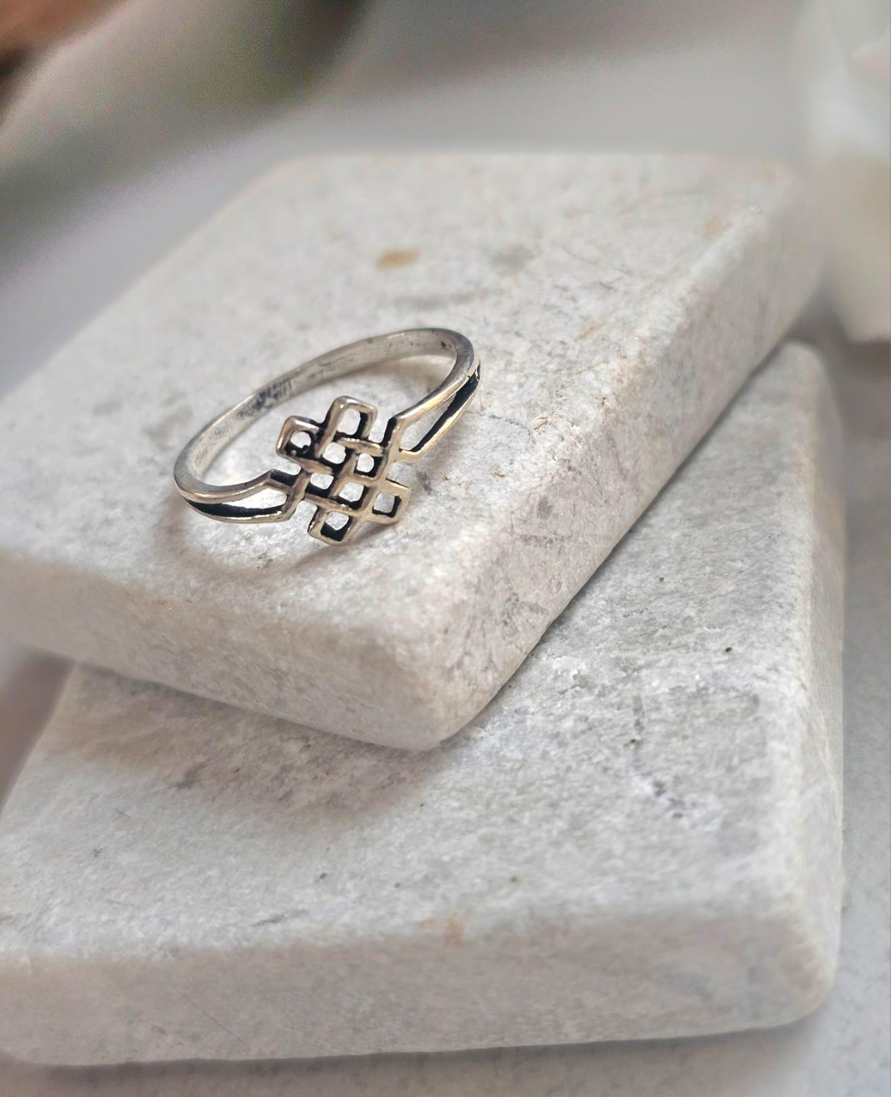 Silver Plated Delicate Line Ring – Minimal Open Design Band – Everyday Modern Jewellery Gift