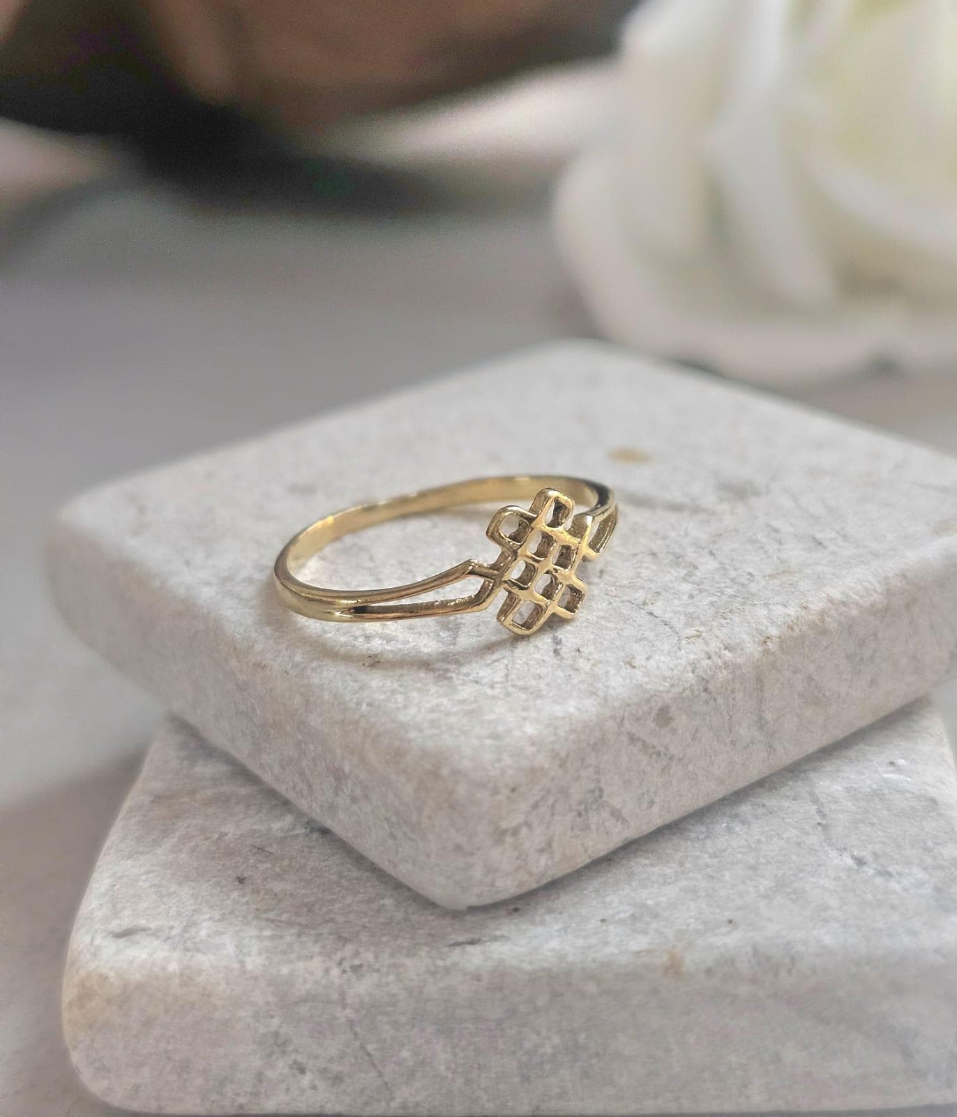 Raw Brass Minimal Statement Ring – Open Line Design Band – Modern Boho Artisan Jewellery