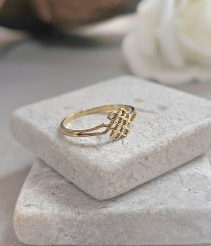 Raw Brass Minimal Statement Ring – Open Line Design Band – Modern Boho Artisan Jewellery