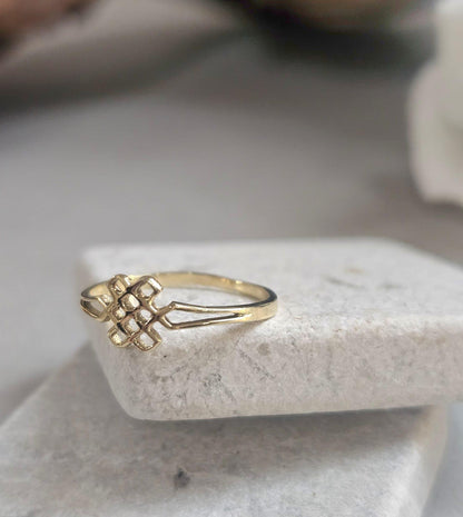 Raw Brass Minimal Statement Ring – Open Line Design Band – Modern Boho Artisan Jewellery