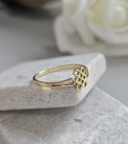 Raw Brass Minimal Statement Ring – Open Line Design Band – Modern Boho Artisan Jewellery