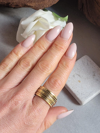 Raw Brass Spinner Ring – Nickel Free Hypoallergenic Wide Band