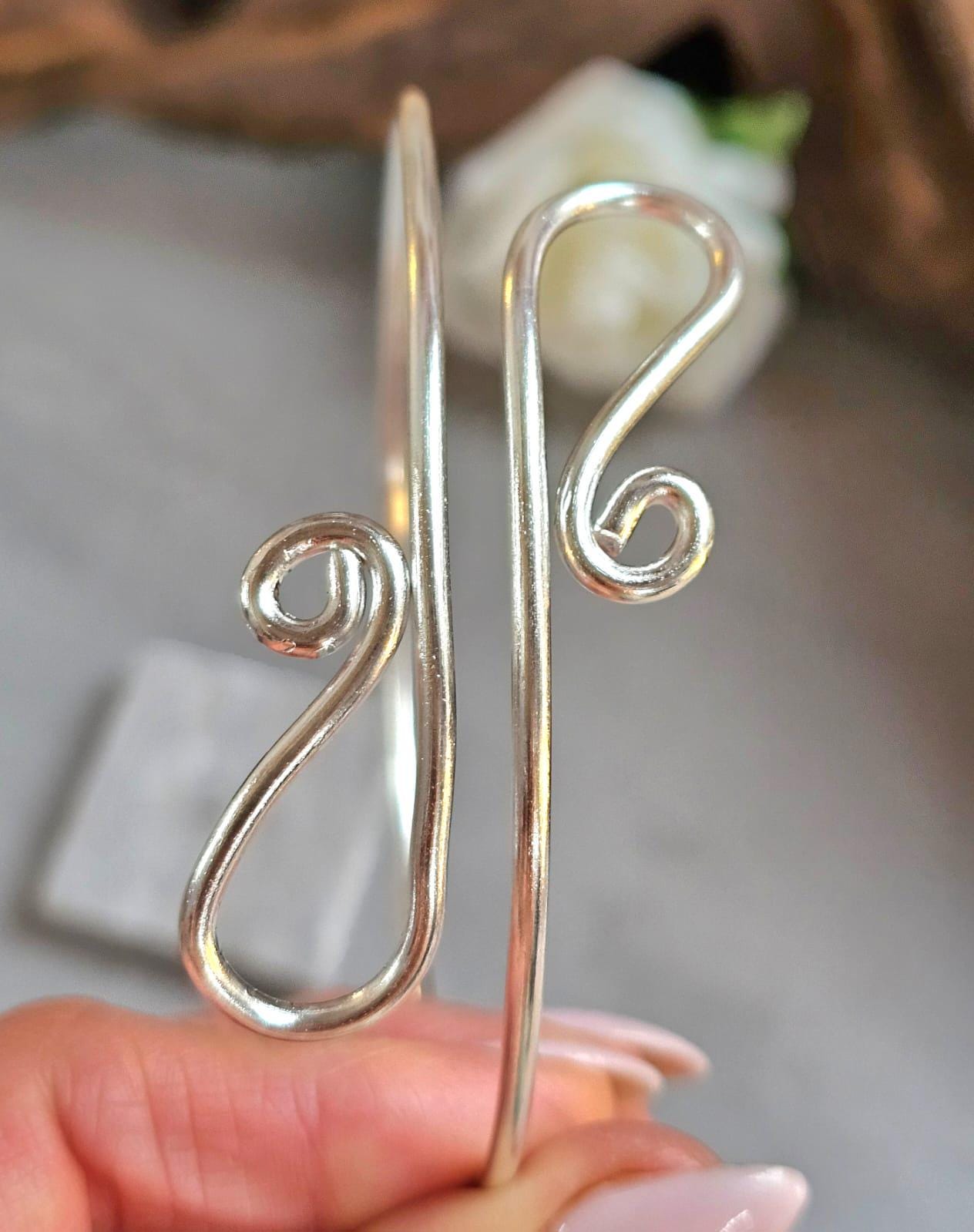 Upper Arm Bracelet Silver Plated, Boho Arm Cuff, Adjustable Armlet, Arm Bracelet, Bohemian Jewellery, Festival Jewellery, Gift for Her