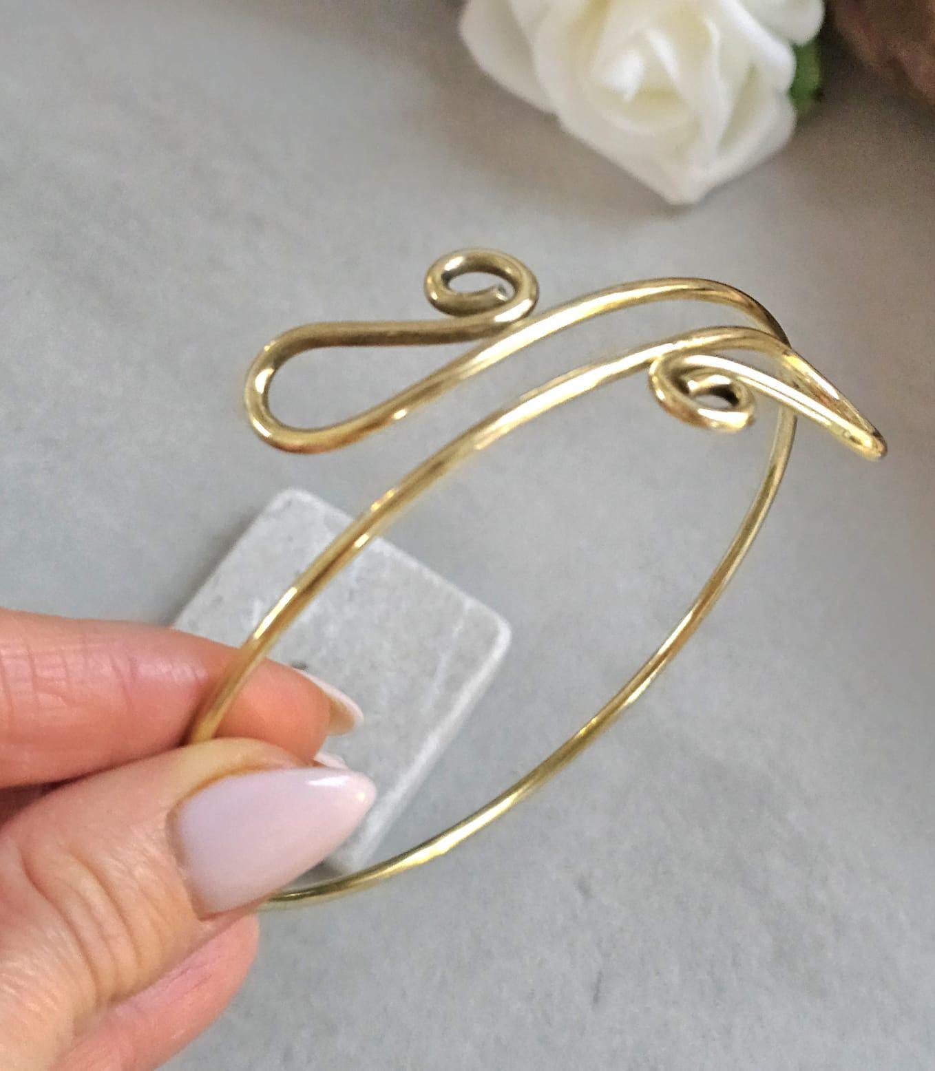 Upper Arm Bracelet Raw Brass, Boho Arm Cuff, Adjustable Brass Armlet,Arm Bracelet, Bohemian Jewellery, Festival Arm Cuff, Gift for H