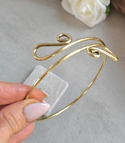 Upper Arm Bracelet Raw Brass, Boho Arm Cuff, Adjustable Brass Armlet,Arm Bracelet, Bohemian Jewellery, Festival Arm Cuff, Gift for H