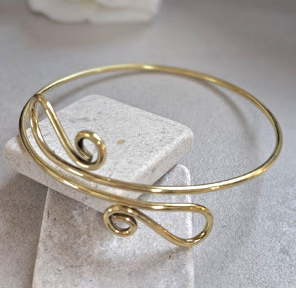 Upper Arm Bracelet Raw Brass, Boho Arm Cuff, Adjustable Brass Armlet,Arm Bracelet, Bohemian Jewellery, Festival Arm Cuff, Gift for H