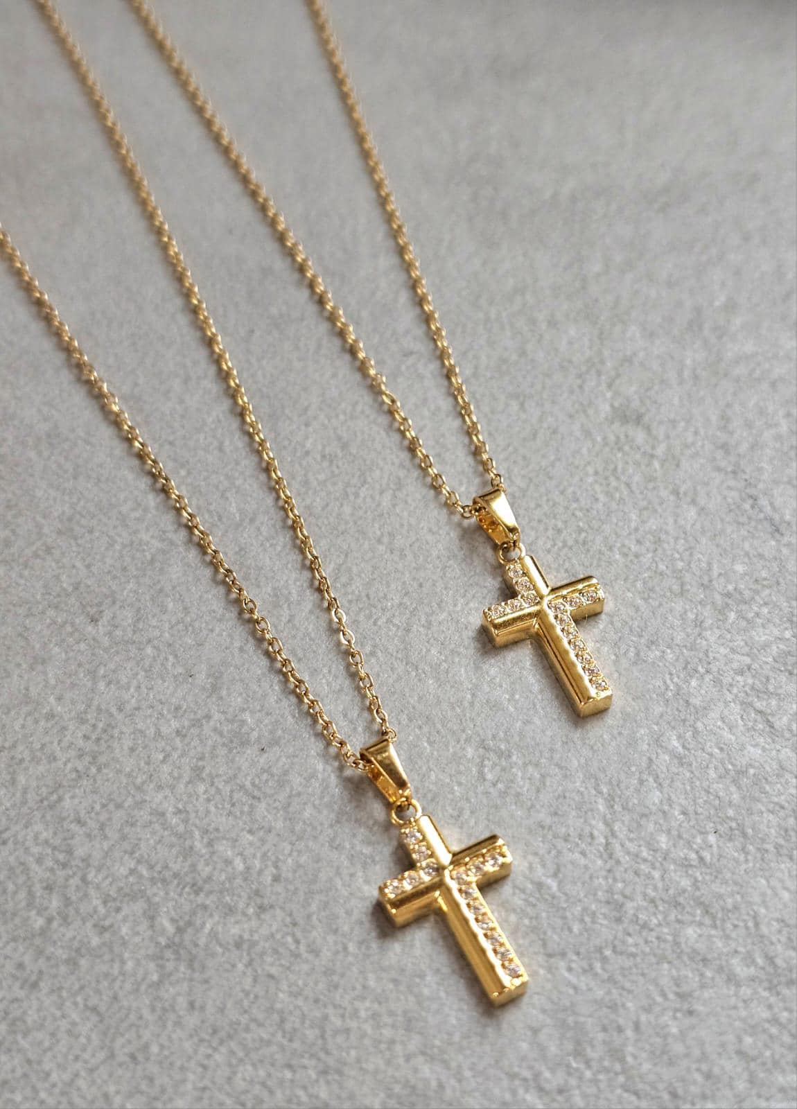 18K Gold Cross Necklace 19 Inch Chain, Jesus Cross Pendant, Gold Plated Cross Necklace, Faith Necklace, Christian Jewellery, Religious Gift