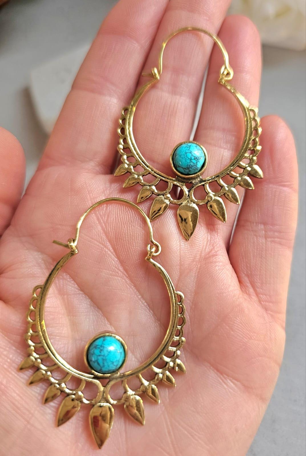 Boho Earrings | Large Gold Statement Hoops