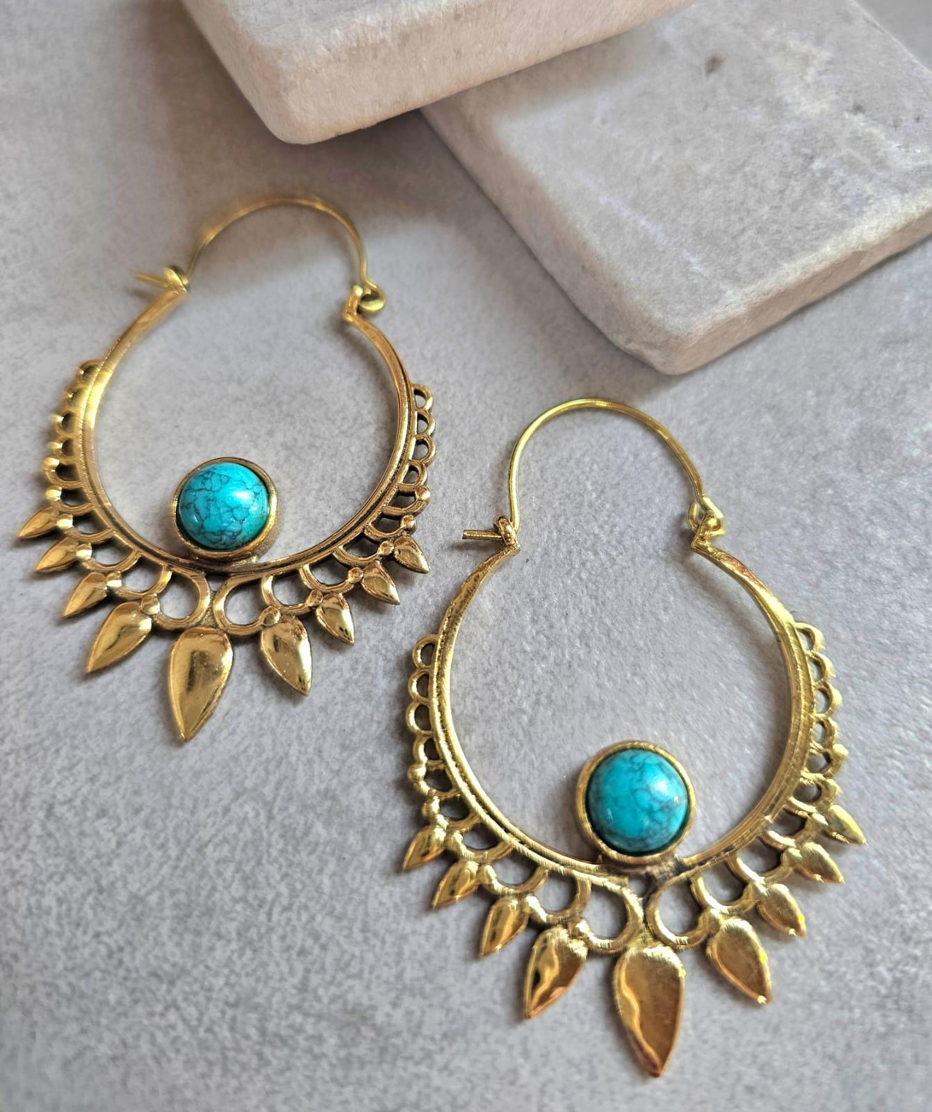 Boho Earrings | Large Gold Statement Hoops