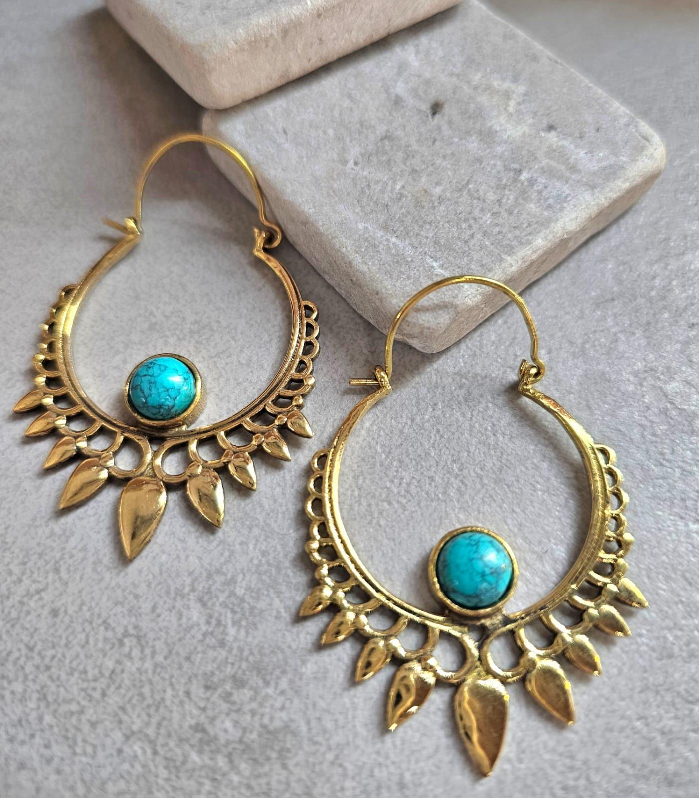 Boho Earrings | Large Gold Statement Hoops