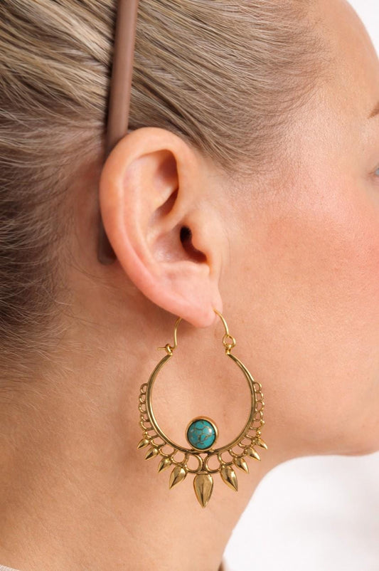 Boho Earrings | Large Gold Statement Hoops