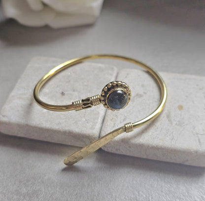 Raw Brass Hammered bracelet – Adjustable Boho Bangle – Statement Jewellery / Gift for Her