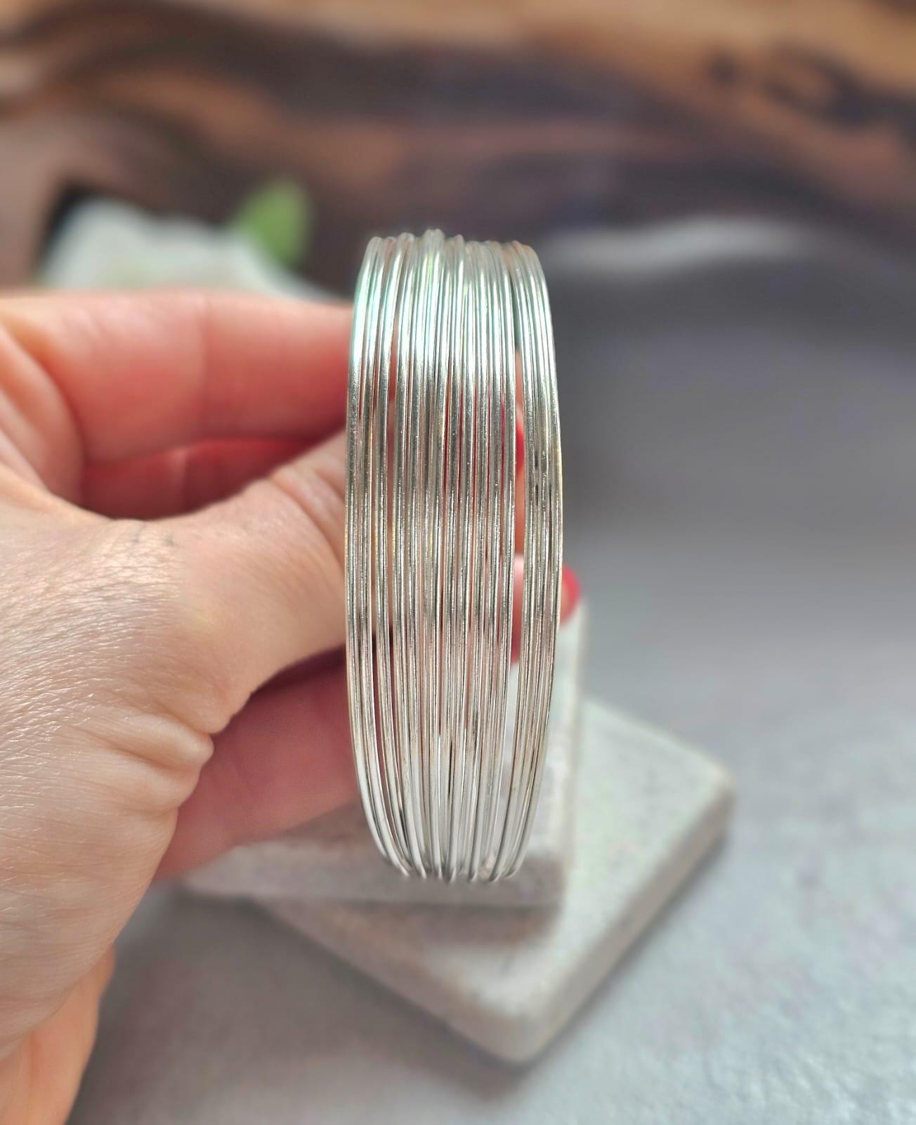Silver Plated Cuff Bracelet, Multi Wire Cuff Bracelet, Minimalist Silver Bangle, Nickel Free Hypoallergenic Bracelet, Adjustable