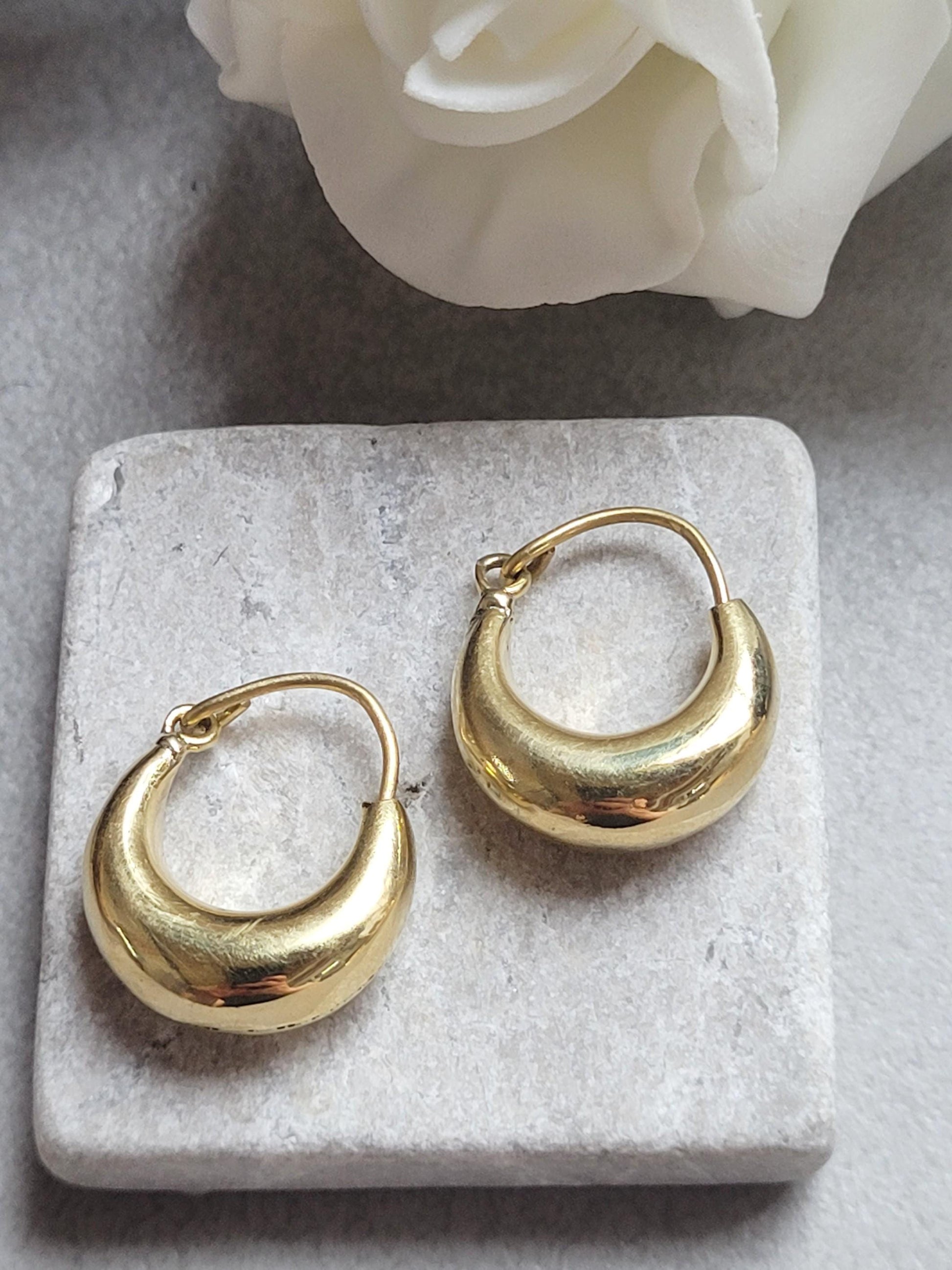 Brass Small Hoop Earrings 2cm, Everyday Gold Tone Hoops, Minimalist Huggie Earrings, Nickel Free Hypoallergenic Jewellery, Simple Daily wear