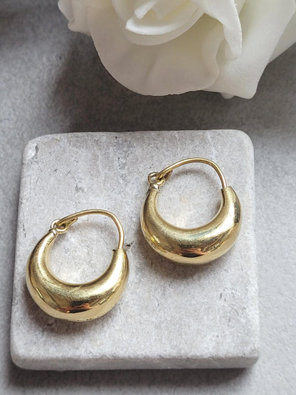 Brass Small Hoop Earrings 2cm, Everyday Gold Tone Hoops, Minimalist Huggie Earrings, Nickel Free Hypoallergenic Jewellery, Simple Daily wear