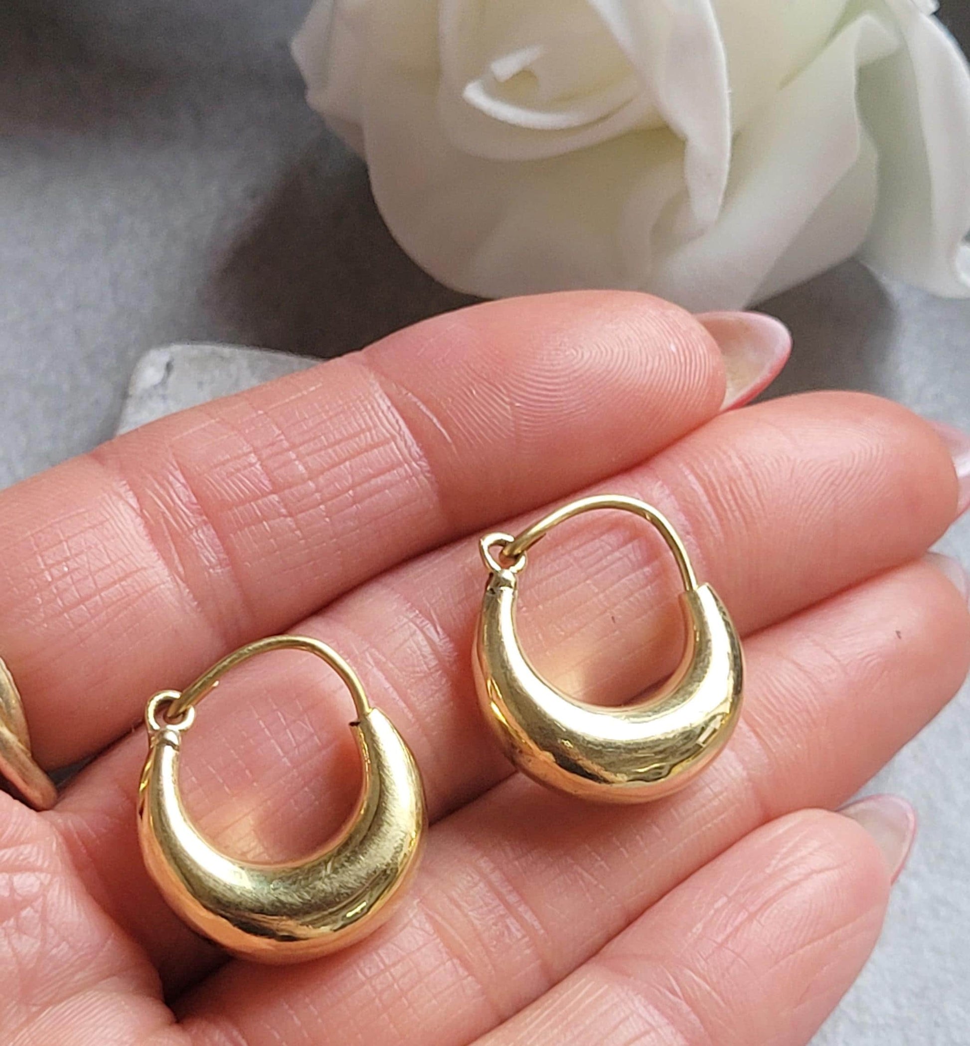 Brass Small Hoop Earrings 2cm, Everyday Gold Tone Hoops, Minimalist Huggie Earrings, Nickel Free Hypoallergenic Jewellery, Simple Daily wear