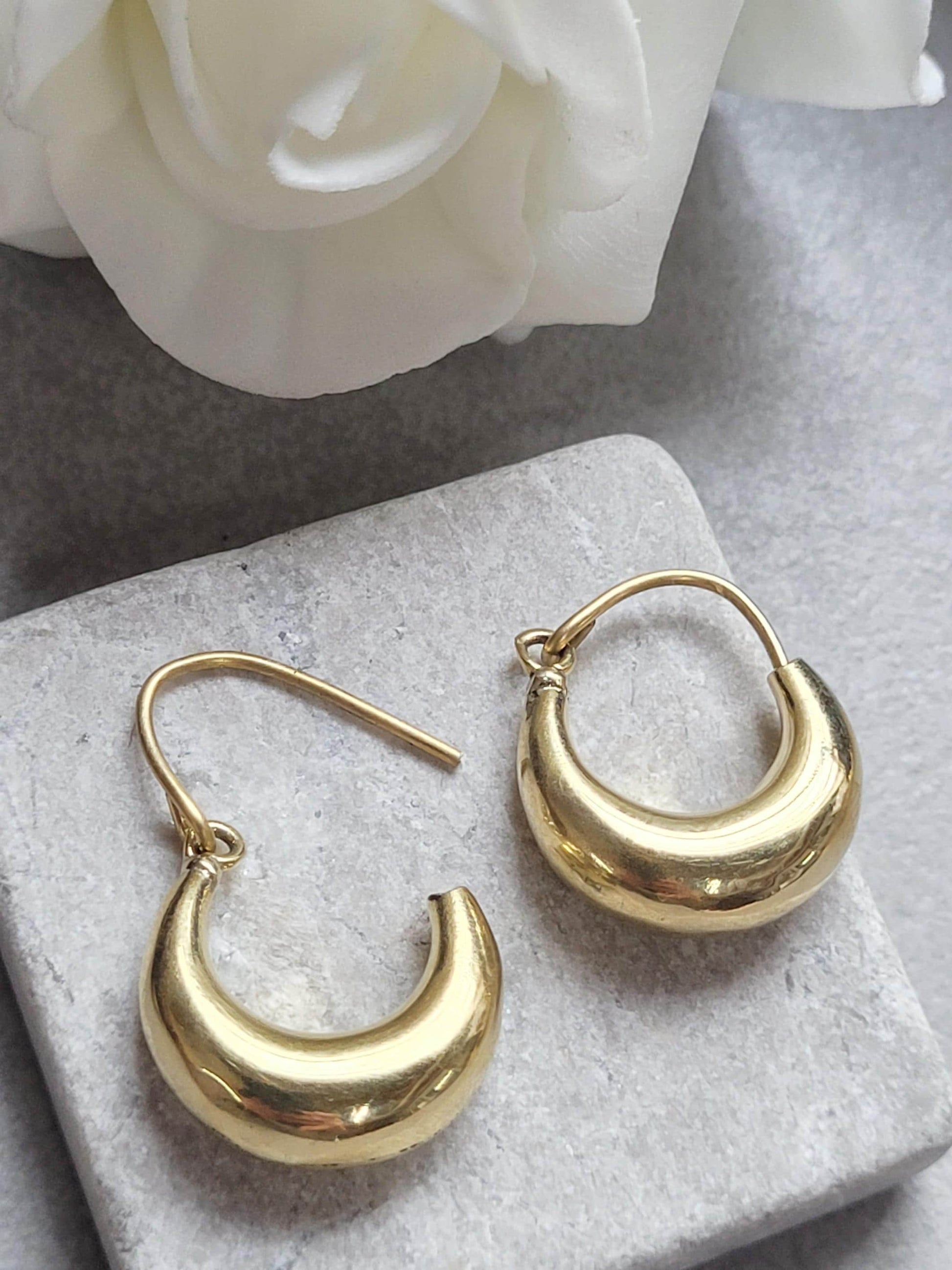 Brass Small Hoop Earrings 2cm, Everyday Gold Tone Hoops, Minimalist Huggie Earrings, Nickel Free Hypoallergenic Jewellery, Simple Daily wear