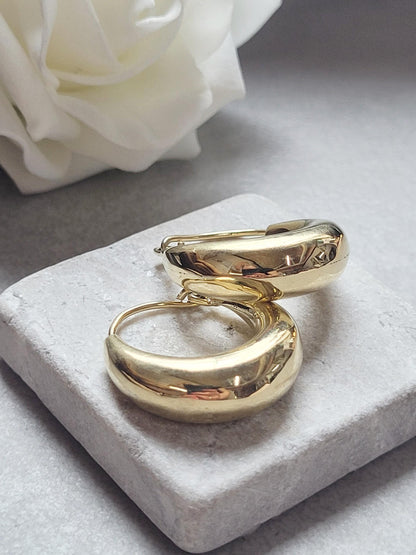 2.5cm Brass Hoop Earrings, Gold Tone Hoops, Hoop Earrings, Minimalist Brass Jewellery, Classic Statement Hoops , Brass Hypoallergenic