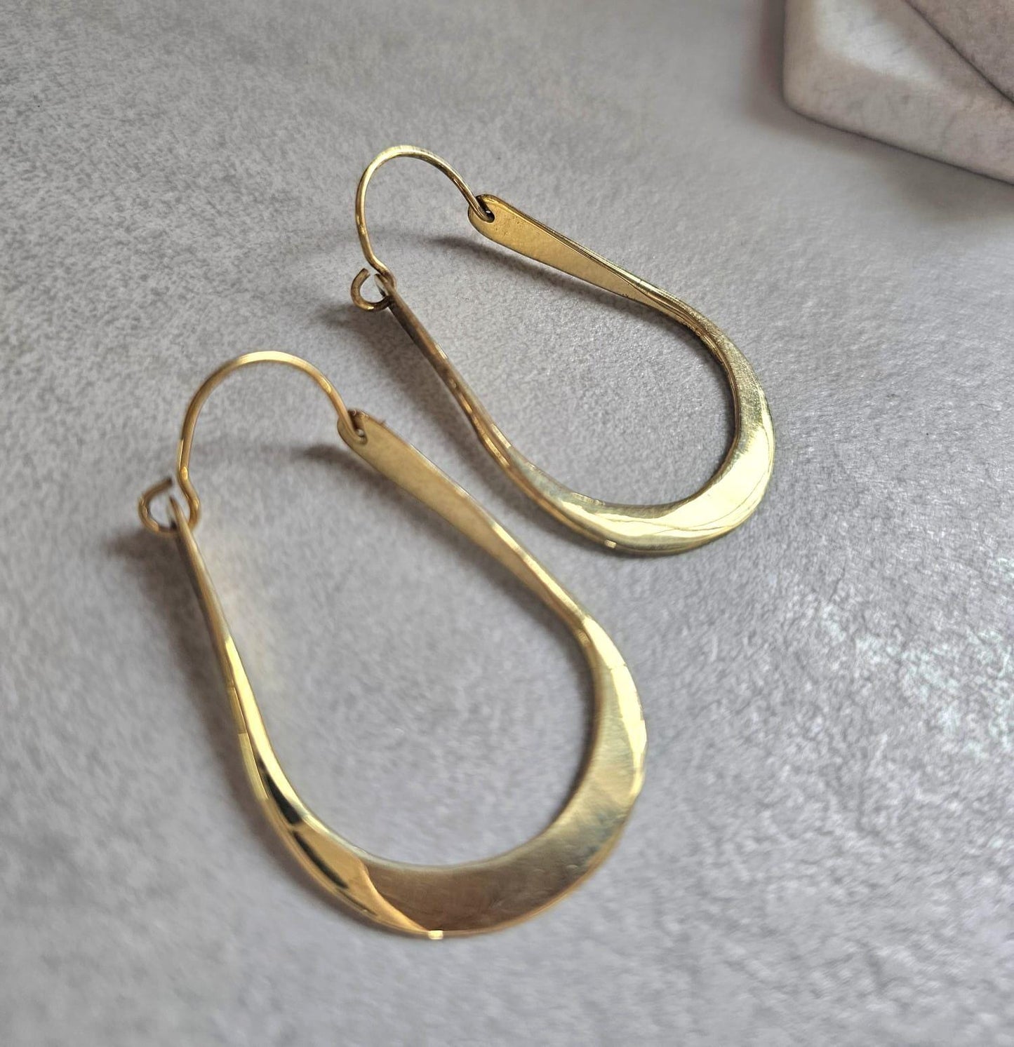 Sculpted Gold Teardrop Hoop Earrings | Modern Minimalist Statement Hoops | Elegant Lightweight Drop Earrings for Women