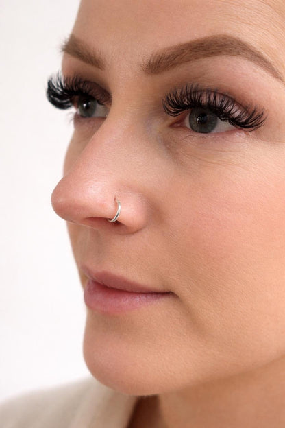 Sterling Silver 8mm Nose Studs Pack of 2 – 925 Silver Minimalist Nose Piercing Jewellery – Small Everyday Nostril Stud Set